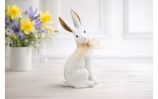 Figurka z tworzywa Biały Królik 20 cm GJ0382