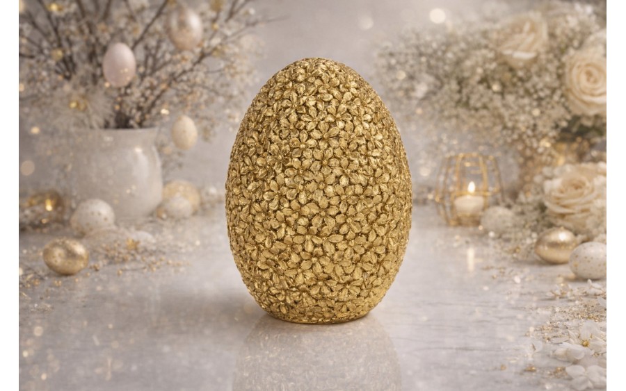 Ozdoba Jajko 11 cm złote GJ0387 z tworzywa