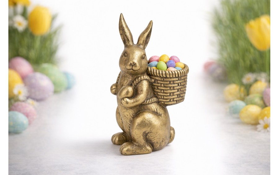 Figurka Królik z koszyczkiem na plecach