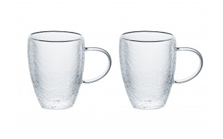 Komplet 2 szklanek termicznych z uchem Bubble 350 ml