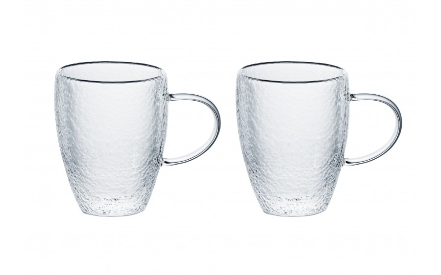 Komplet 2 szklanek termicznych z uchem Bubble 350 ml