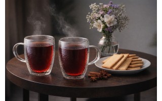 Komplet 2 szklanek termicznych z uchem Bubble 350 ml