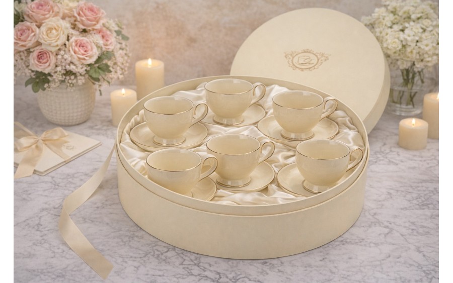 Komplet 6 filiżanek 300 ml + spodki Victoria