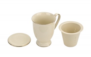 Kubek porcelanowy 400 ml z zaparzaczem Victoria