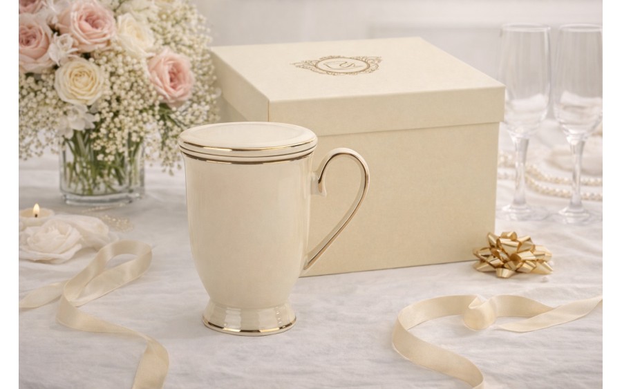 Kubek porcelanowy 400 ml z zaparzaczem Victoria