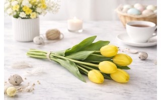 Bukiet 5 tulipanów żółtych 40 cm CX0560