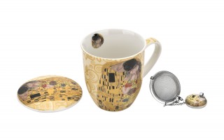 Kubek z zaparzaczem z zawieszką 400 ml The Kiss Ecru