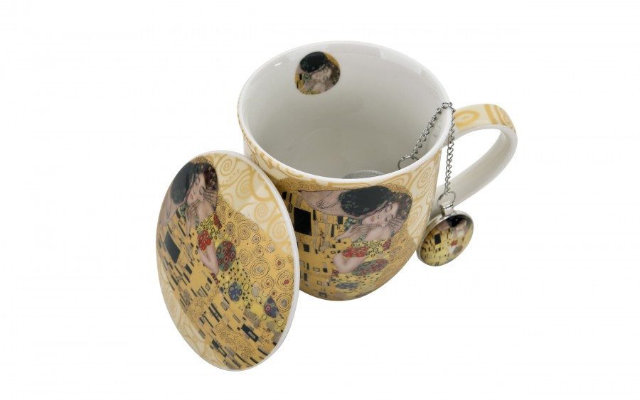 Kubek z zaparzaczem z zawieszką 400 ml The Kiss Ecru