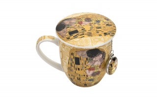 Kubek z zaparzaczem z zawieszką 400 ml The Kiss Ecru