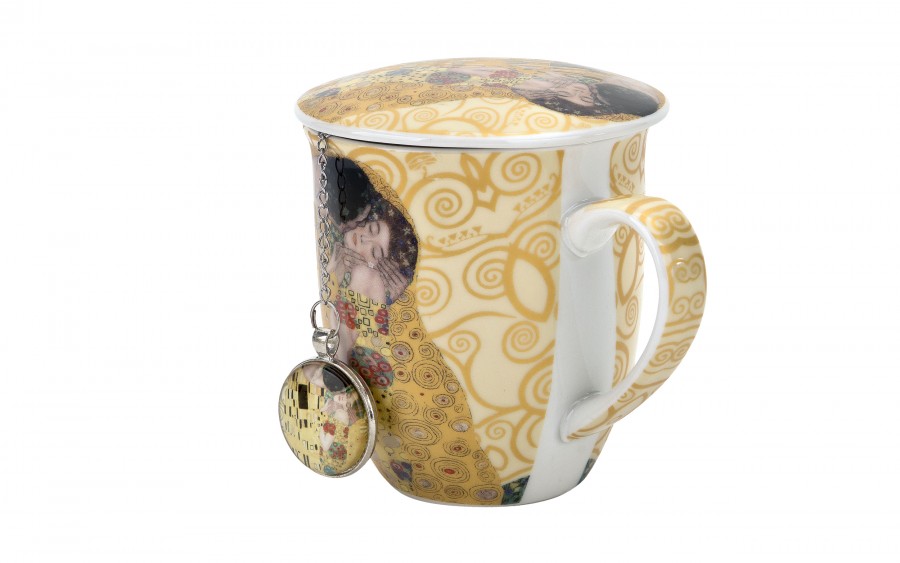 Kubek z zaparzaczem z zawieszką 400 ml The Kiss Ecru