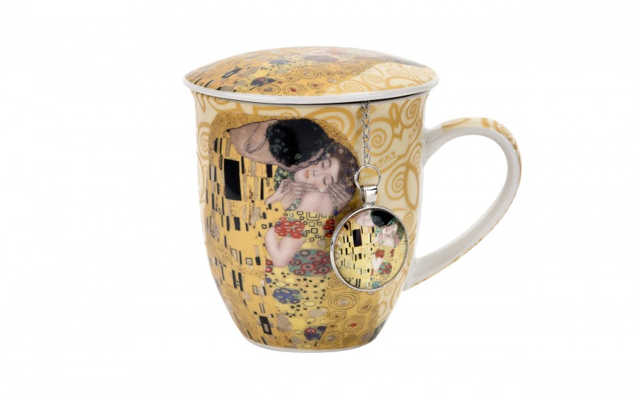 Kubek z zaparzaczem z zawieszką 400 ml The Kiss Ecru