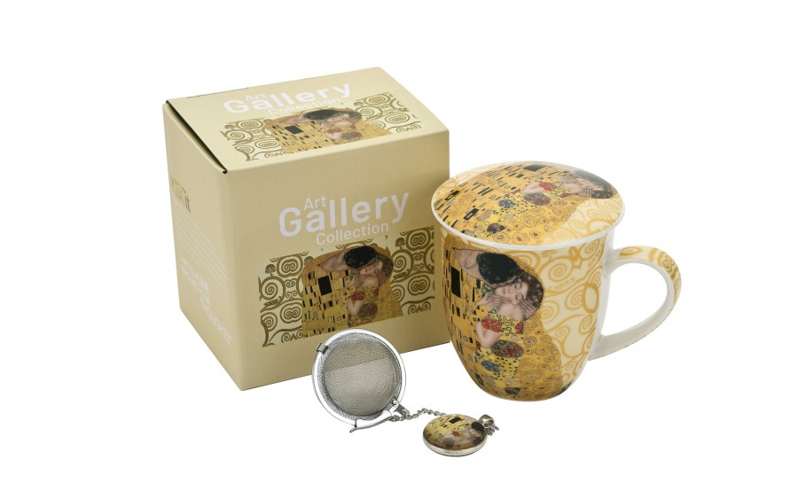 Kubek z zaparzaczem z zawieszką 400 ml The Kiss Ecru