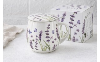 Kubek baryłka z zaparzaczem 430 ml Lavender