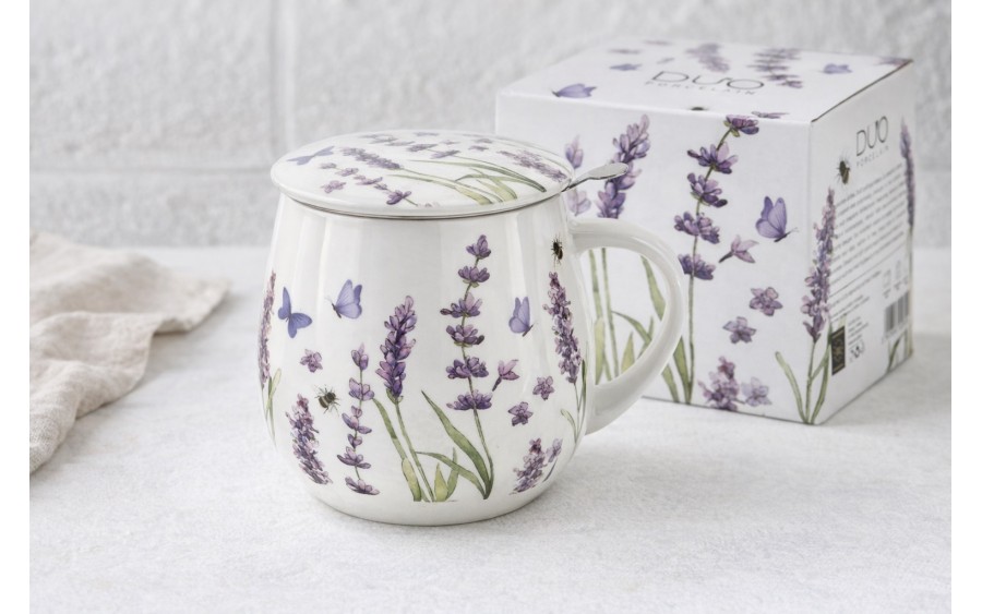 Kubek baryłka z zaparzaczem 430 ml Lavender
