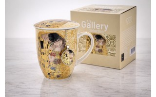 Kubek z zaparzaczem z zawieszką 400 ml The Kiss Ecru