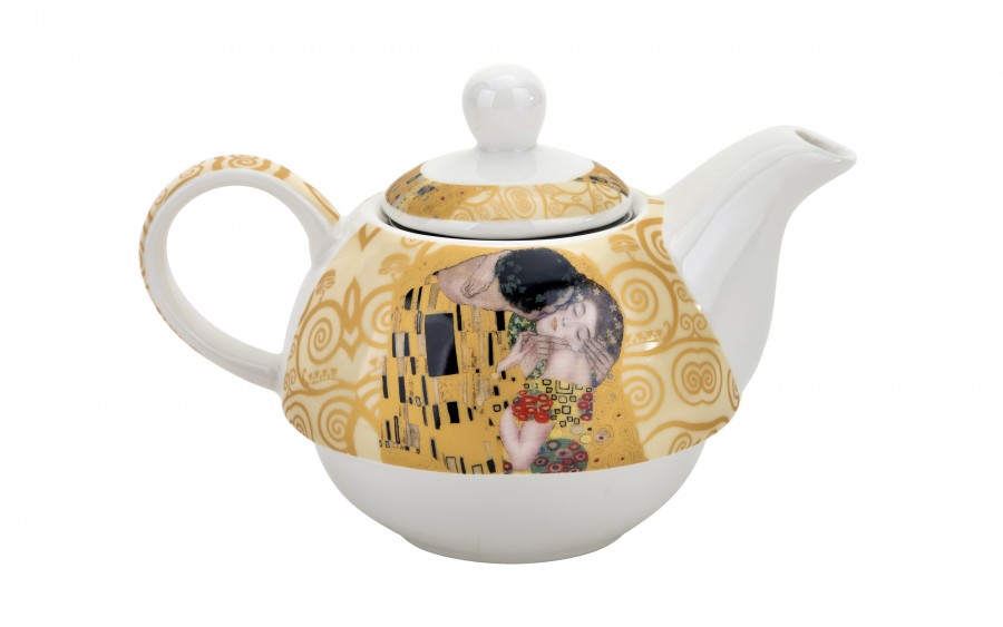 Filiżanka z dzbankiem i zaparzaczem Tea for One The Kiss Ecru