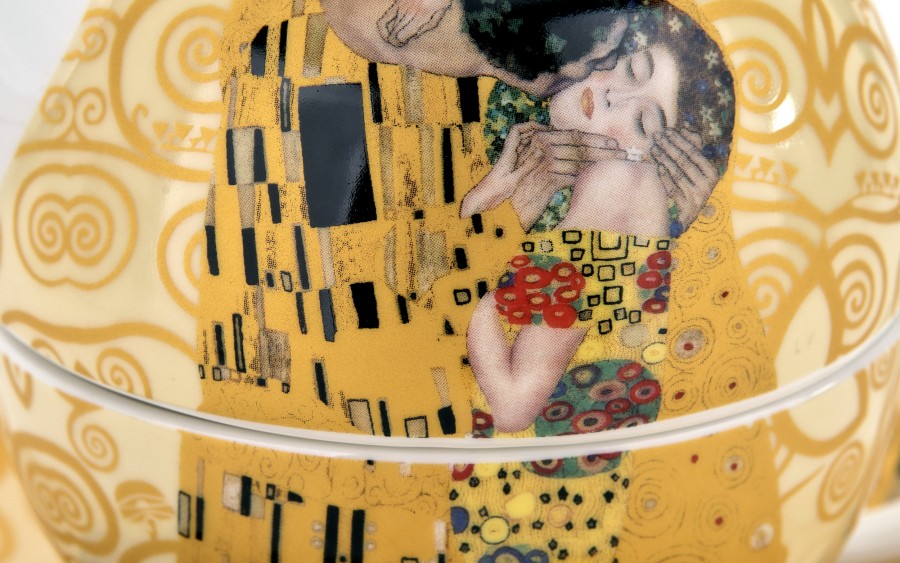 Filiżanka z dzbankiem i zaparzaczem Tea for One The Kiss Ecru