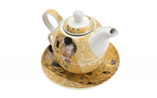 Filiżanka z dzbankiem i zaparzaczem Tea for One The Kiss Ecru