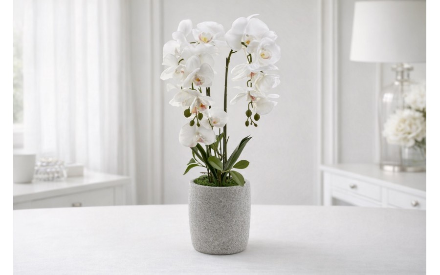 Sztuczny storczyk biały 24x16x56 cm CX0522