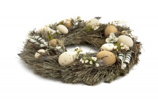 Wianek wielkanocny 33 cm Dekor Pap, naturalny z jajkami