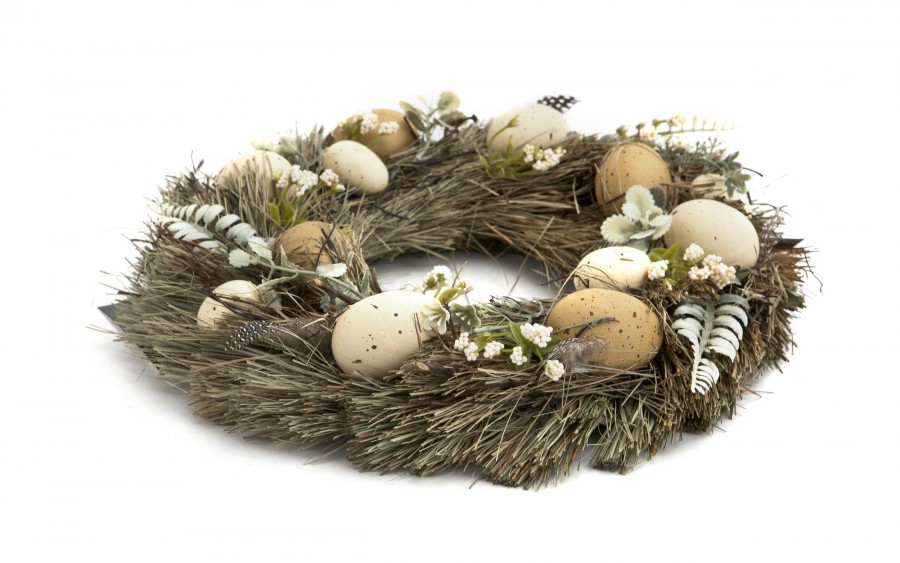 Wianek wielkanocny 33 cm Dekor Pap, naturalny z jajkami