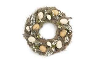 Wianek wielkanocny 33 cm Dekor Pap, naturalny z jajkami