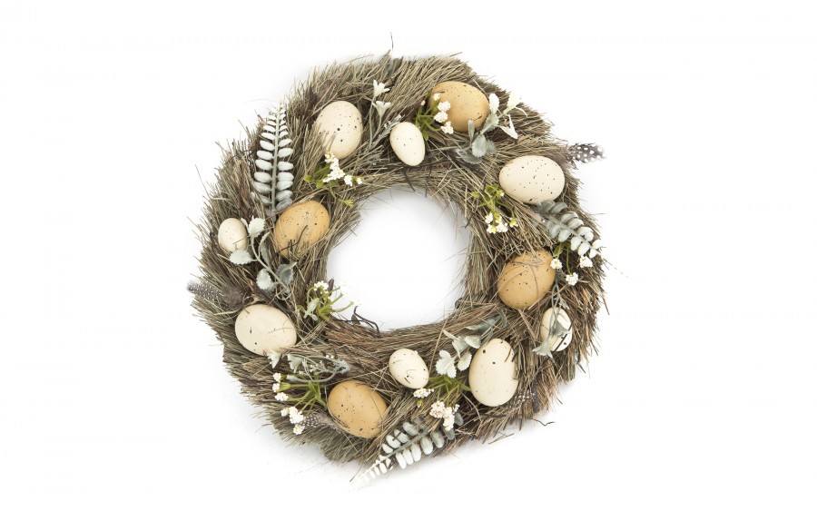 Wianek wielkanocny 33 cm Dekor Pap, naturalny z jajkami