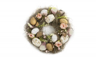 Wianek wielkanocny 30 cm Dekor Pap, naturalny z jajkami