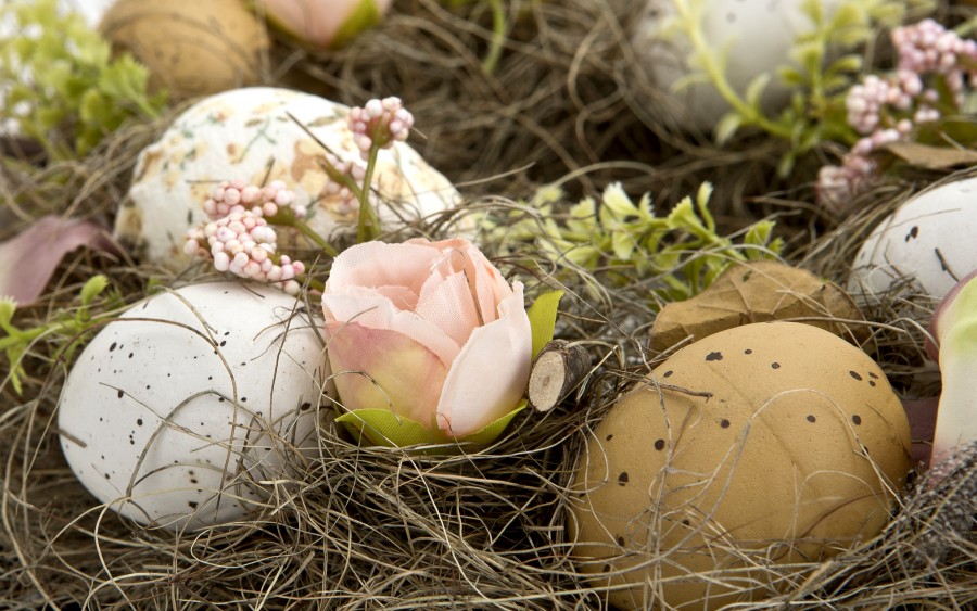 Wianek wielkanocny 30 cm Dekor Pap, naturalny z jajkami