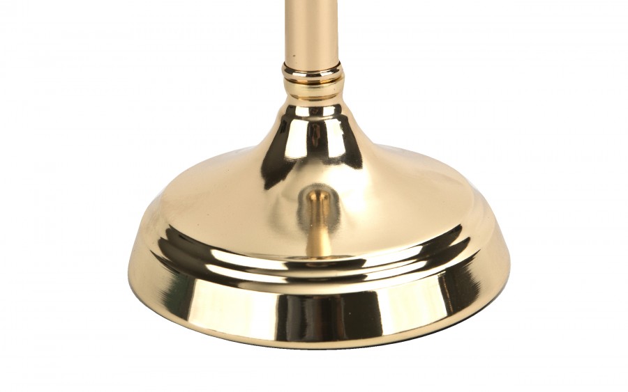 Kielichowy świecznik szklany Dekor-Pap CX0919, szaro złoty, 36 cm