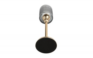 Kielichowy świecznik szklany Dekor-Pap CX0918, szaro złoty, 41 cm