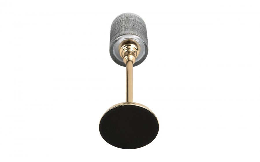 Kielichowy świecznik szklany Dekor-Pap CX0918, szaro złoty, 41 cm