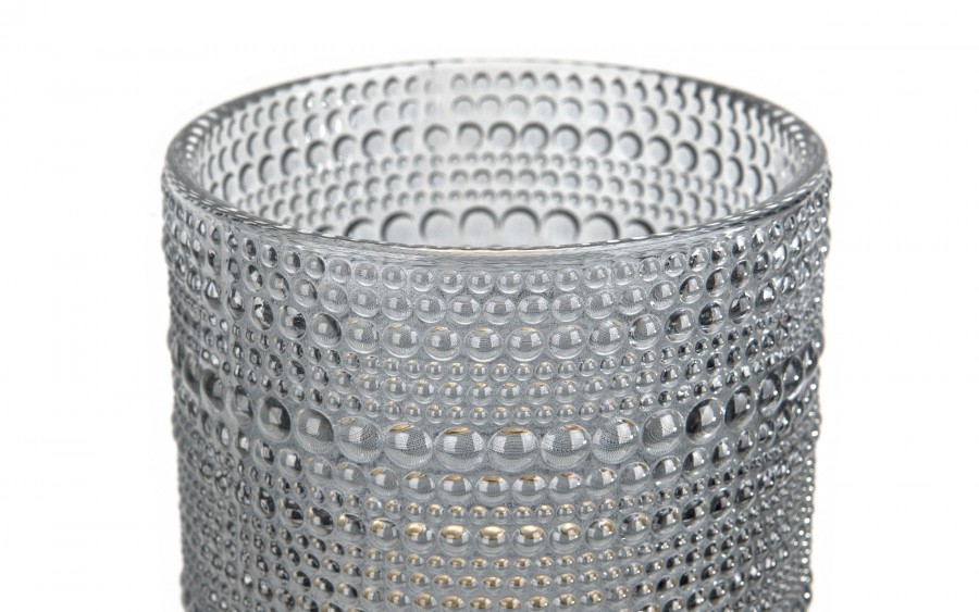 Kielichowy świecznik szklany Dekor-Pap CX0918, szaro złoty, 41 cm