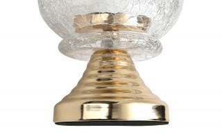 Świecznik szklany 13x13x20 cm złoty przezroczysty