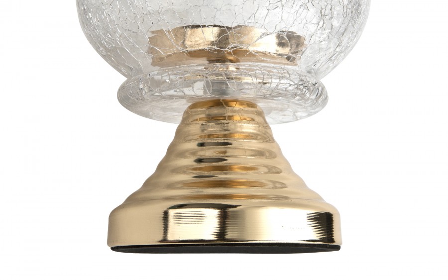 Świecznik szklany 13x13x20 cm złoty przezroczysty