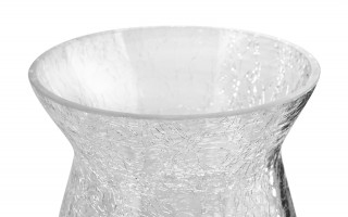 Świecznik szklany 13x13x20 cm złoty przezroczysty