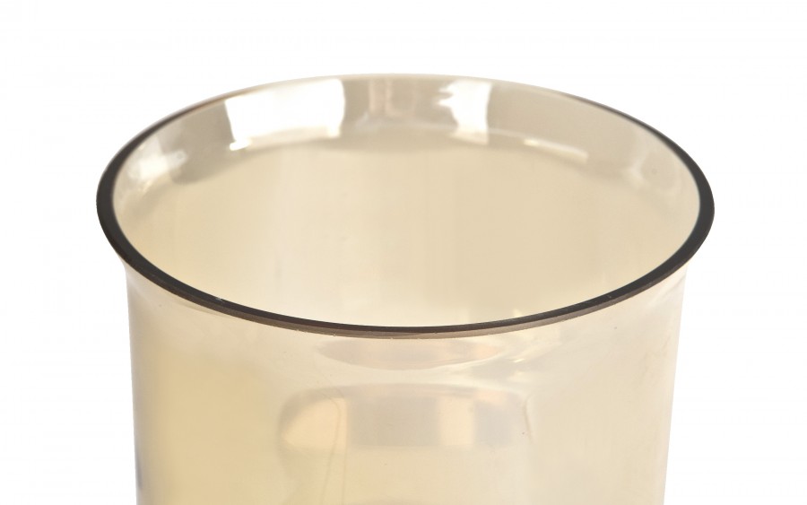 Świecznik szklany 14x14x28 cm złoty bursztynowy