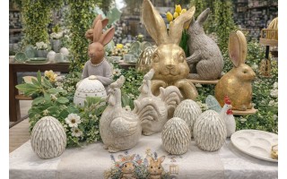 Figurka ozdobna Kura szara 20 cm