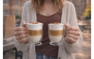 Komplet 2 szklanek 300 ml z podwójną ścianką Stopka