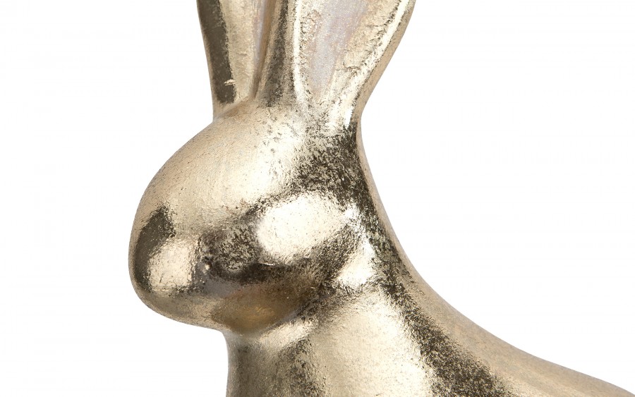 Figurka dekoracyjna Zając 18,5 cm Złoty ceramiczny