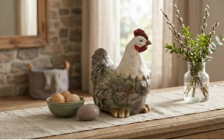 Figurka dekoracyjna Kura 19 cm ceramiczna