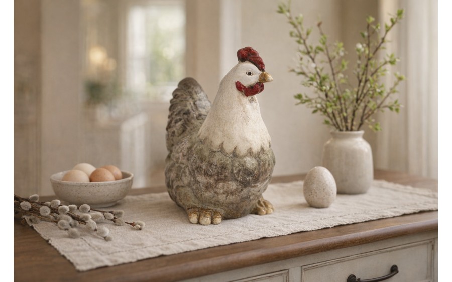 Figurka dekoracyjna Kura 19 cm ceramiczna