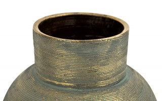 Wazon ceramiczny niebiesko-złoty 24 cm AP171381