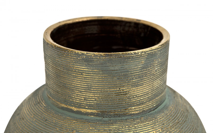 Wazon ceramiczny niebiesko-złoty 24 cm AP171381