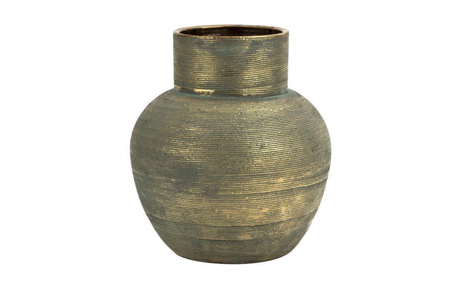 Wazon ceramiczny niebiesko-złoty 24 cm AP171381