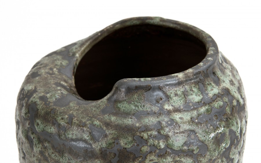 Wazon ceramiczny 29 cm ciemnozielony