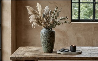 Wazon ceramiczny 29 cm ciemnozielony