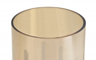 Świecznik szklany 27 cm złoty CX0944