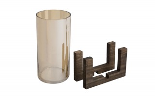 Świecznik szklany 27 cm złoty CX0944