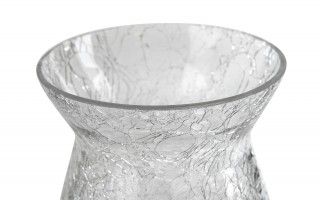 Świecznik szklany 13x13x25,5 cm złoty przezroczysty